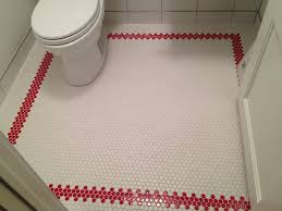 Border Pattern With Penny Round Tile Penny Tile Penny Tiles Bathroom Penny Round Tile Bathroom