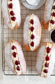 Baked Cream Buns With Vanilla Bean Cream And Jam Cream Bun Baking Sweet Buns