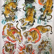 Tiger Style Tattoo Flash Art Tiger Tattoo Japanese Tiger Tattoo Japanese Tattoo
