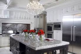 kitchen white cabinets dark island