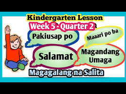 Pangngalan (noun) mga uring pansemantika 1. Week 5 Quarter 2 Magagalang Na Pagbati At Salita Na Kindergarten Melc Youtube