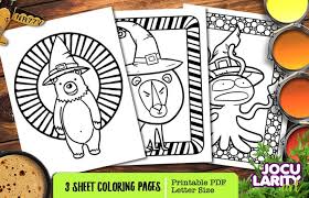 School's out for summer, so keep kids of all ages busy with summer coloring sheets. Cute Halloween Predators Coloring Page Grafico Por Jocularityart Creative Fabrica