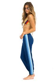 Women S 4 Stripe Sweatpants Royal Light Blue Aviator Nation