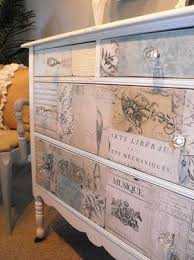 Such A Pretty Shabby Look Decoupage Drawers With Your Favorite Scrapbook Paper And Mod Podge L Shabby Chic Dresser Shabby Chic Furniture Decoupage Drawers