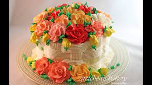 I think i would be tempted to cheat and use a real basket filled with edible cake. Basketweave Flower Cake For Beginners Youtube