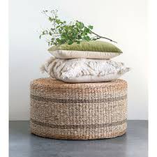 Round seagrass coffee table 506358 collection of interior design and decorating ideas on the littlefishphilly.com. 3r Studios Striped Round Water Hyacinth And Seagrass Coffee Table Ottoman Walmart Com Walmart Com