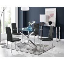 Discover dining tables online to manage your small area with large seating. Black Glass Dining Table Sets You Ll Love Wayfair Co Uk