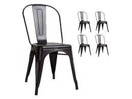 Maybe you would like to learn more about one of these? Kosmi Lot De 4 Chaises Noires En Metal Noir Mat Style Industriel Factory Vente De Chaise Conforama