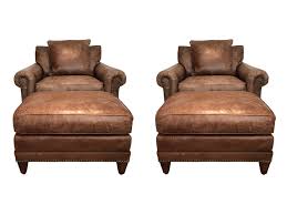 Check out our leather chair selection for the very best in unique or custom, handmade pieces from our chairs & ottomans shops. Brown Leather Chair Ottoman Pair The Local Vault