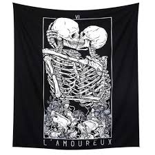 L Amoureux Skeleton Lover Tapestry Etsy In 2020 Mandala Tapestries Wall Hangings Tapestry Mandala Tapestry
