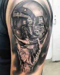 These designs are usually depicted din the most careful a mirror tattoo is not something to wear on nay body part you like. 50 Reflection Tattoo Ideas For Men Mirrored Designs