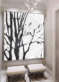 Black And White Tree Art Canvas Minimal Black And White Painting Mn7a Large Abstract Painting Minimalist Painting White Painting