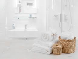For more color inspiration on your next project, explore colorsnap ® visualizer. White Spa Towels And Wicker Baskets On Defocused Bathroom Interior Stock Photo Picture And Royalty Free Image Image 65791174