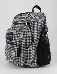 Jansport Big Student Gingham Daisy Floral Backpack Blkwh