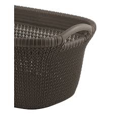 Storage baskets, transparent boxes and storage drawer towers; Kosz Na Pranie Pojemnik Na Bielizne 40l Curver Knit Brazowy Z Uchwytami