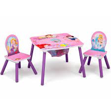 Children's table and chair sets give kids a place to create colorful works of art, host tea parties, enjoy a snack before purchasing a table and chairs for your kids, think about how they plan to use it. Buy Disney Princess Wood Kids Table And Chair Set With Storage By Delta Children Online In India 957253128