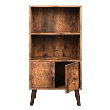 The bookshelf cabinet come with impressive materials and designs that make your kitchen a little heaven. Buy Vasagle Retro Bookcase 2 Tier Bookshelf With Doors Storage Cabinet For Books Photos Decorations In Living Room Office Library Mid Century Modern Style Brown Ulbc09bx Online In Indonesia B07h3mz41n