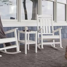 Polywood Jefferson 3 Piece Rocker Set Rocking Chair Set Rocking Chair Outdoor Rocking Chairs