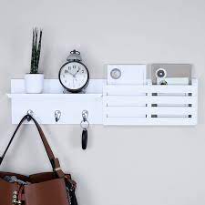 Goldendoodle silhouette key and leash organizer. Amazon Com Ballucci Mail Holder And Coat Key Rack Wall Shelf With 3 Hooks 24 X 6 White Home Kitchen