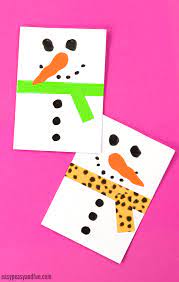 This lovely snowman lacing card has a very simple outline for cutting out and sewing or lacing. Snowman Christmas Card Easy Peasy And Fun