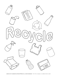 Free, printable coloring pages for adults that are not only fun but extremely relaxing. Earth Day Coloring Page Recycled Items Planerium