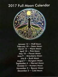 2017 Full Moon Calender Moon Calendar Moon Magic Cold Moon