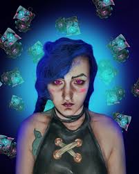 💙🩵~its meee~🩵💙 . . Jinx makeup . . . . . #bodypaint #bodyart #makeup  #makeupartist #maquillajecorporal #maquillaje #arcane #jinx #victor #vi  #ekko #leageoflegends #lol #fyp #fypシ #foryou #instagram #instagood #parati