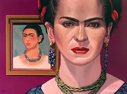 A black monkey and a black cat are present on left and right side. Frida Kahlo Painting Painting By Paul Meijering