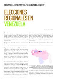 En esta elección regional se vota para elegir los 23 cargos de gobernador o gobernadora de estado. Pdf Elecciones Regionales En Venezuela Pedro Abellan Artacho Academia Edu