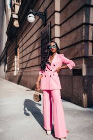 Black And Pink Suit Women Why You Should Own A Pink Power Suit Cranberry Tantrums Woman Suit Fashion Pink Suits Women Girl Boss Style