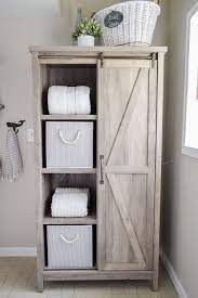 The Little Cottage Bathroom Makeover Rustic Storage Cabinets Farmhouse Storage Cabinets Diy Bathroom Storage