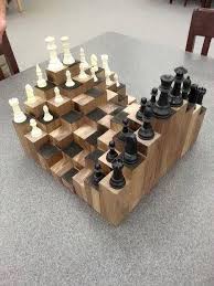 3d Chess Not Mine But Definitely A Good Idea Chess Board Woodworking Chess