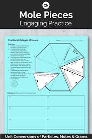 Mole Conversions Fractional Octagon Puzzle Teaching Chemistry Chemistry Lessons Chemistry