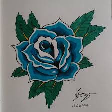 Rose Blue Roses American Traditional Traditional Tattoo Flash Design Sk Traditional Tattoo Flowers Traditional Tattoo Animals Traditional Rose Tattoos