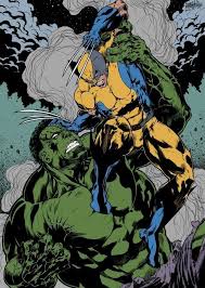 wolverine vs hulk 絵 スーパーヒーロー アメリカンコミック