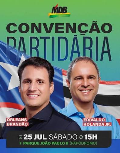 O Maranhão tem um encontro marcado com quem acredita no diálogo e no  trabalho. 🤠💚 No dia 25 de julho, estarei ao lado de @edivaldoholandajr  para mais um grande encontro de união