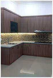 Jenis Hpl Yang Dipilih Berwarna Coklat Dengan Motif Kayu Banyaknya Jumlah Kabinet Disesuaikan Dengan Kebutuhan Dapur Luar Ruangan Interior Rumah Kabinet Dapur