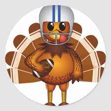 Thanksgiving Football Classic Round Sticker Zazzle Com Thanksgiving Football Turkey Disguise Project Custom Holiday Card