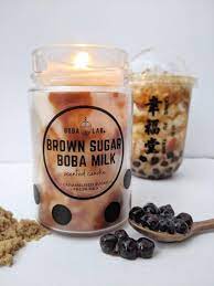 Brown Sugar Milk Tea Candle Medium 180g 6 4 Oz Tea Candles Bubble Tea Tea Scented Candles