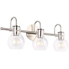 Or, you can select a vanity mirror with lights for a perfectly paired combination. Solfart Brushed Nickel Bathroom Lighting Fixtures Over Mirror Modern Glass Shade Vanity Lights Wall Sconce 3 Lights Walmart Com Walmart Com
