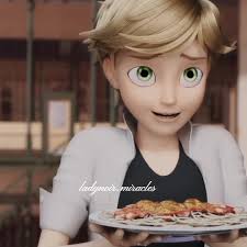 Adrien and Marinette and Alya Throw Food