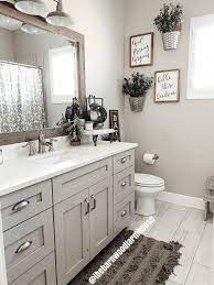 Gray And White Farmhouse Bathroom Small Bathroom Decor Kids Bathroom Bathroom Decor
