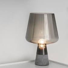 Leimu Table Lamp 38 Cm Grey Stained Glass Table Lamps Table Lamps For Bedroom Grey Table Lamps