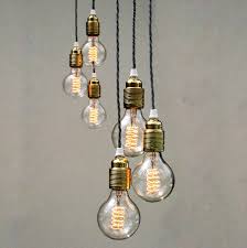 Pendant lights like this one are perfect for adding a glow to your space without taking up too much real estate. Set Of Three Bulb Pendant Lights By Unique S Co Notonthehighstreet Com
