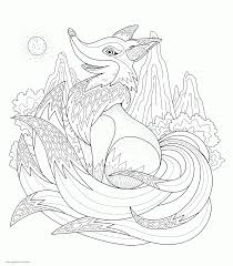 Coloring page with the head of a fox in a center of roses and beautiful leaves. Fox Coloring Pages To Print Coloring Pages Printable Com