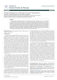 Pdf Herbal Management Of Benign Prostatic Hyperplasia