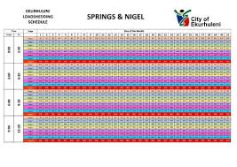 According to meintjies, mismanagement, poor planning, lack of. Load Shedding Schedules