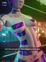 1girls 2021 3d breasts cd projekt red cybernetics cyberpunk  cyberpunk (series) cyberpunk 2077 female female only forceballfx judy  alvarez night city selfie snapchat tattoo the mox 
