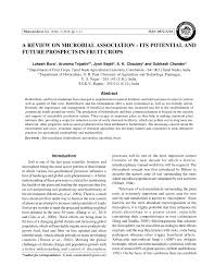 Pdf A Review On Microbial Association Its Potential And Future Prospects In Fruit Crops