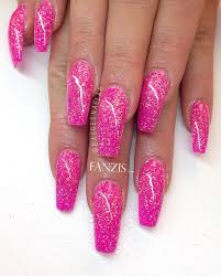 Neon Pink Glitter Nails Pink Acrylic Nails Pink Glitter Nails Nail Designs Glitter #cute nail #inspo for this summer.